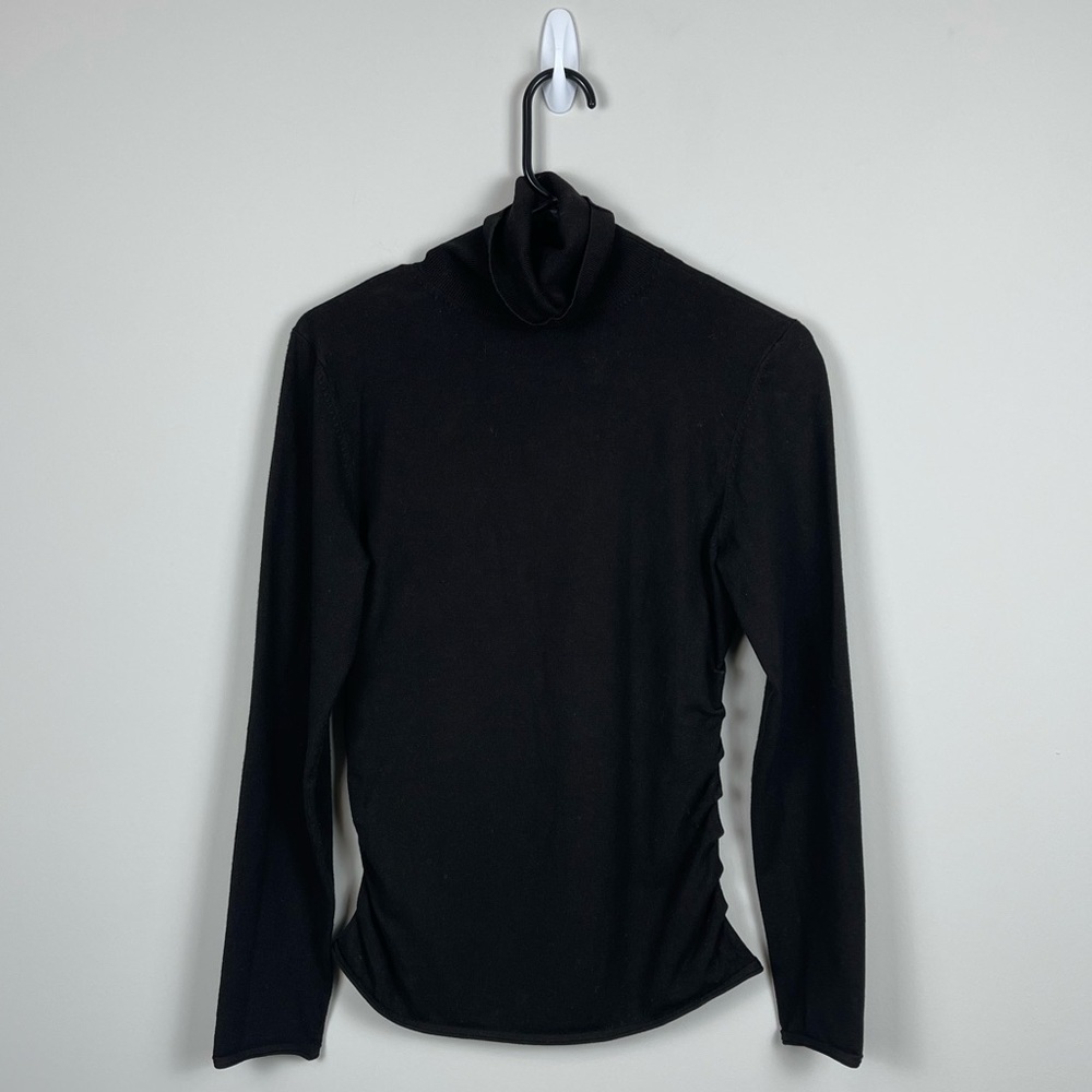 Theory Brown Ruched Turtleneck